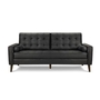 Stationary Leather Look Sofa by Monarch