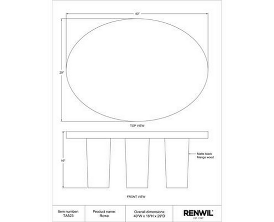 Rowe Coffee Table by Renwil