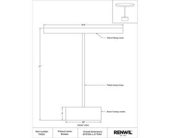 Braiden Accent Table by Renwil