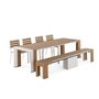 Exterior oak chair by transformer table