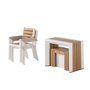 Exterior oak chair by transformer table
