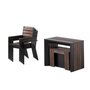 Exterior walnut chair by transformer table