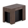 Exterior walnut bench by transformer table