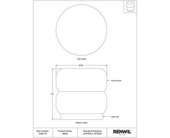Miele Ottoman by Renwil