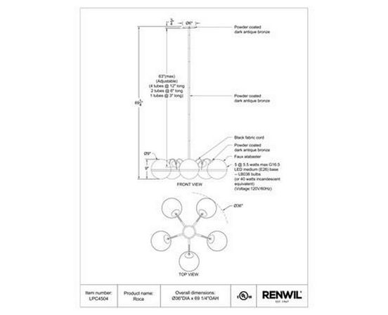 Roca Pendant by Renwil