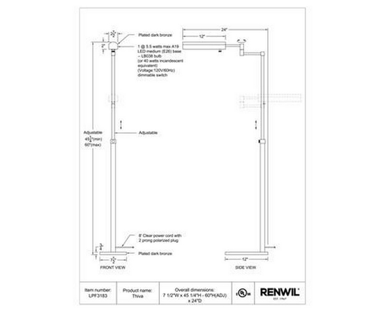 Thiva Floorstanding Lamp by Renwil