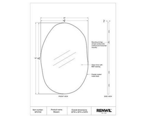 Messini Wall Mirror by Renwil