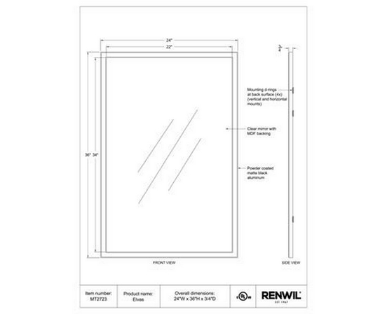 Elvas Wall Mirror by Renwil