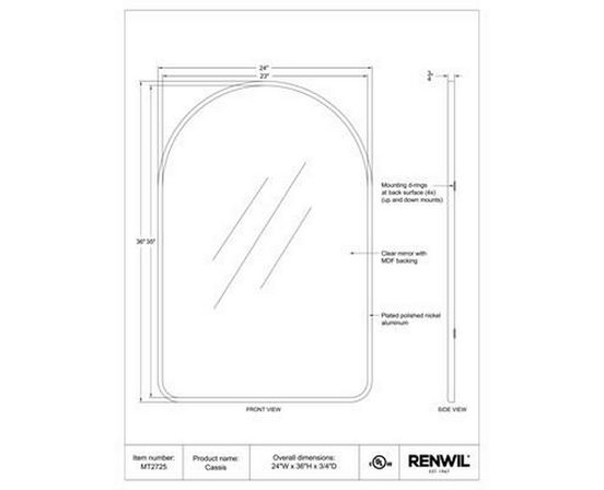 Cassis Wall Mirror by Renwil