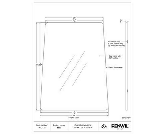 Mily Wall Mirror by Renwil