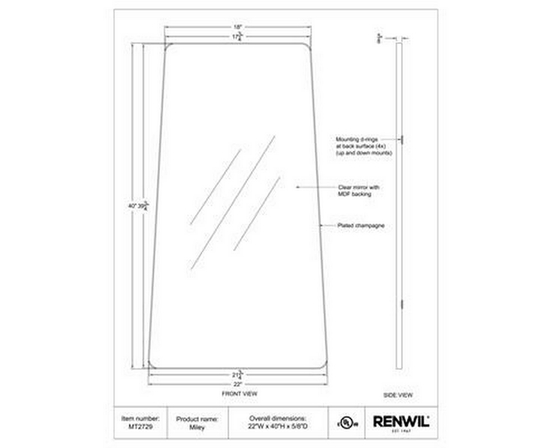 Miley Wall Mirror by Renwil