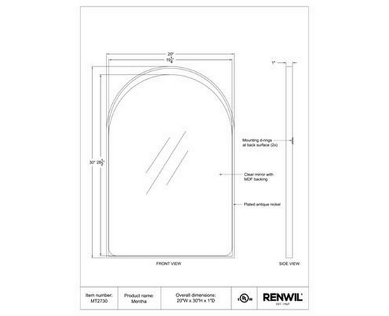 Mentha Wall Mirror by Renwil