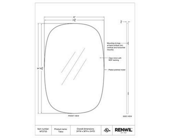 Talco Wall Mirror by Renwil