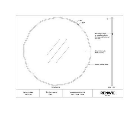 Knox Wall Mirror by Renwil