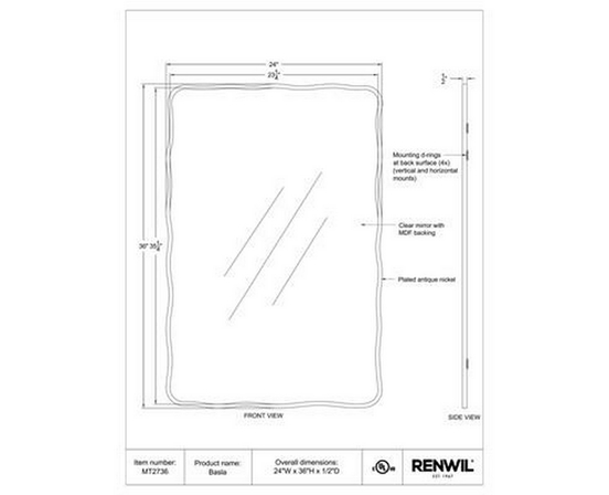 Balsa Wall Mirror by Renwil