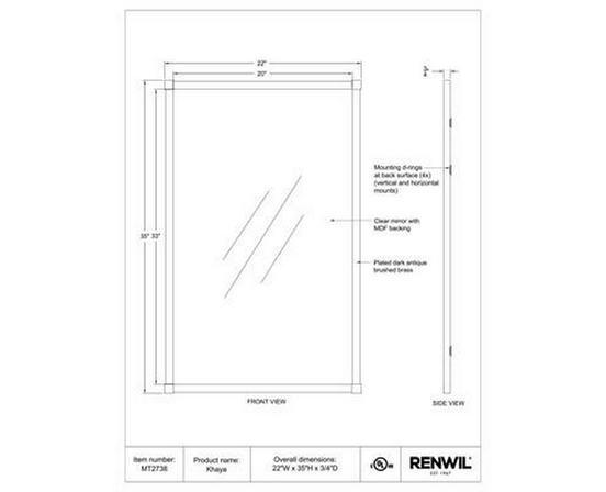 Khaya Wall Mirror by Renwil