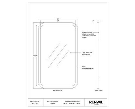 Salvia Wall Mirror by Renwil