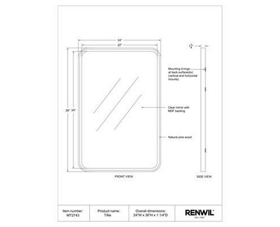 Tillie Wall Mirror by Renwil