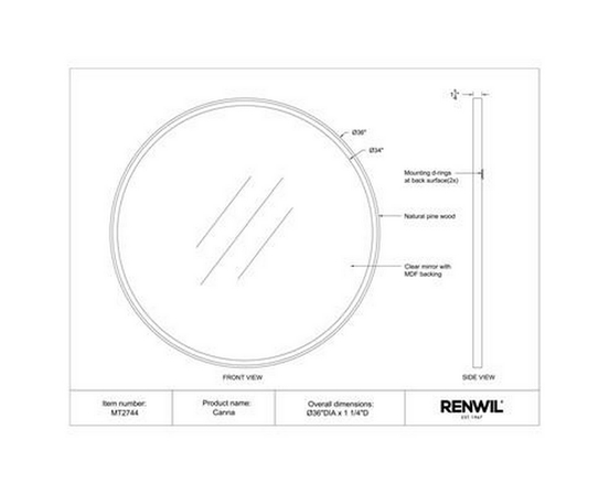 Canna Wall Mirror by Renwil