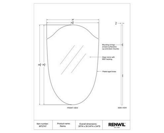 Reims Wall Mirror by Renwil