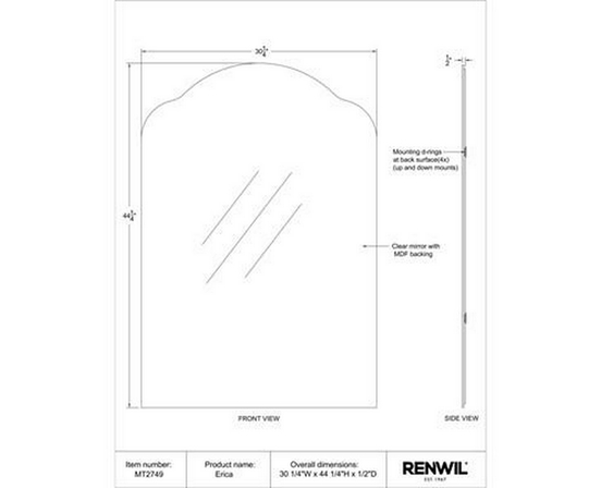 Erica Wall Mirror by Renwil
