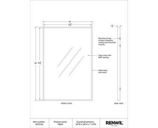 Agata Wall Mirror by Renwil