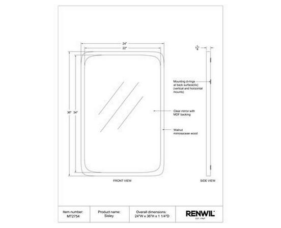 Sisley Wall Mirror by Renwil