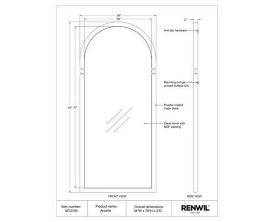 Arcade Floorstanding Mirror by Renwil