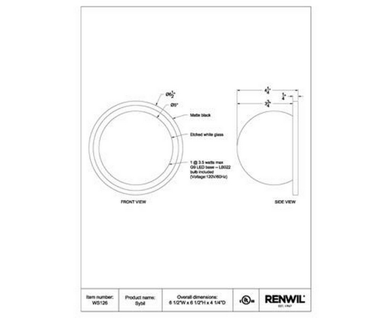 Sybil Wall Sconce by Renwil