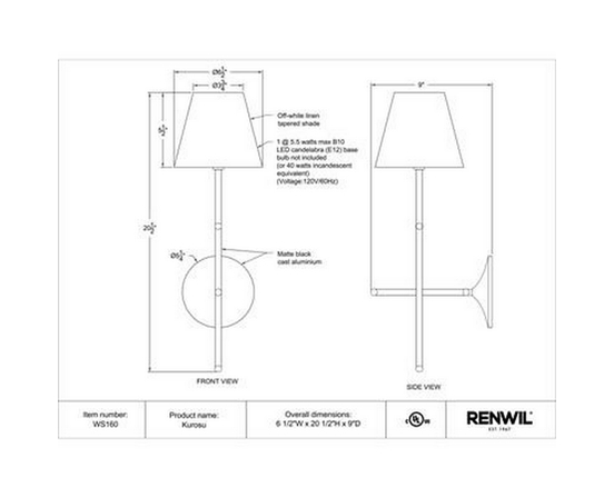Kurosu Wall Sconce by Renwil