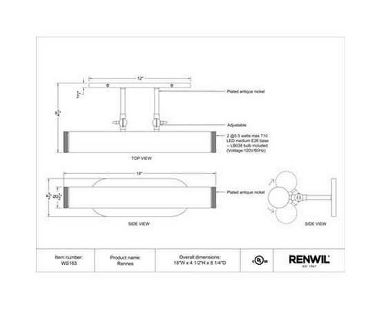 Rennes Wall Sconce by Renwil