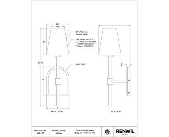 Mililani Wall Sconce by Renwil