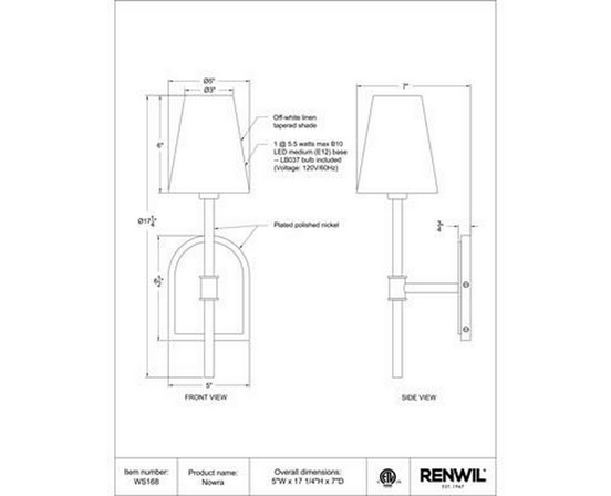 Nowra Wall Sconce by Renwil