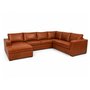 Fixed leather sectional sofa