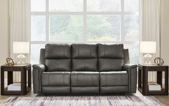Bleckley Power Reclining Sofa in Leather Match with Adjustable Headrest by Signature Design by Ashley
