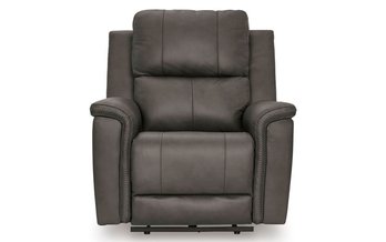Bleckley Power Recliner in Leather Match with Adjustable Headrest by Signature Design by Ashley