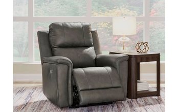Bleckley Power Recliner in Leather Match with Adjustable Headrest by Signature Design by Ashley