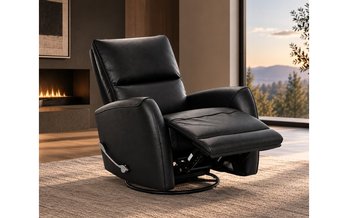 Meadow Manual Leather Match Swivel Glider Recliner by Primo International