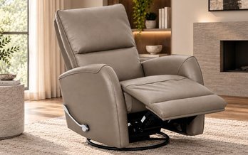 Meadow Manual Leather Match Swivel Glider Recliner by Primo International