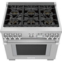 Thermador 36-Inch Freestanding Gas Range With Extralow® Burners - PRG366WG