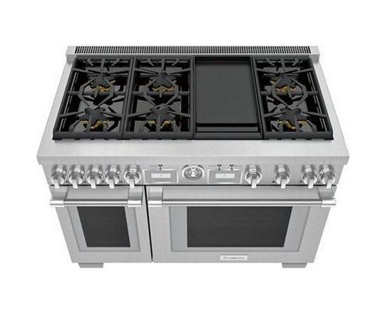 Thermador 48-Inch Freestanding Gas Range With Extralow® Burners - PRG486WDG