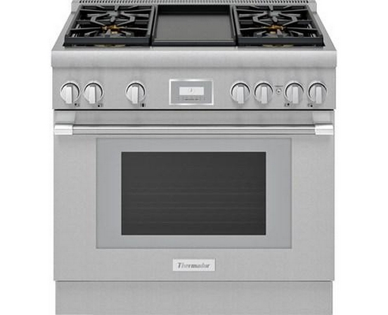 Thermador 36-Inch Freestanding Gas Range With Extralow® Burners - PRG364WDH