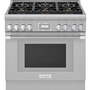 Thermador 36-Inch Freestanding Gas Range With Extralow® Burners - PRG366WH