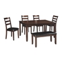 Coviar Dining Room Table and Chairs with Bench - Set of 6 by Ashley - D385-325