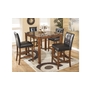 Theo Counter Height Dining Room Table and Bar Stools - Set of 5 by Ashley - D158-233