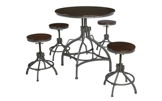 Odium Counter Height Dining Room Table and Bar Stools - Set of 5 by Ashley - D284-223