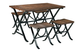 Freimore Dining Room Table and Stools - Set of 5 by Ashley - D311-225