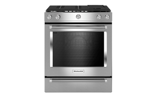 KitchenAid 30 in. 5 Burner Front Control Gas Convection Range with Baking Drawer - KSGB900ESS