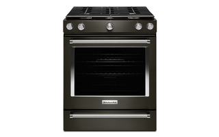 KitchenAid 30 in. 5-Burner Gas Slide-In Convection Range - KSGG700EBS