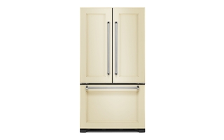 KitchenAid 22 cu. ft. Counter Depth Panel Ready with Interior Dispense French Door Refrigerator - KRFC302EPA